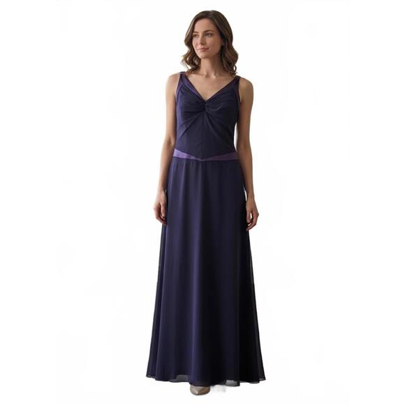 Vera Wang Dresses & Skirts - Vera Wang Bridesmaid Elegant Eggplant Dress Satin Trim 12